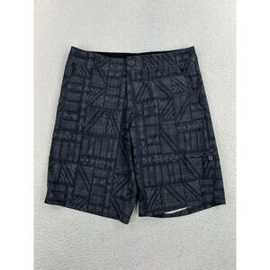 Crazy Shirts Expedition Shorts Mens 30 Gray Chino 10" Inseam Stretch Mesh Lined